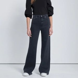 7 for all Mankind wide leg black jeans